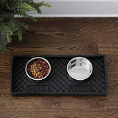 Quilted Rubber Pet Food Tray with Bowl