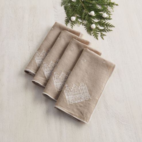 Ginger Quail Linen Napkins - Set of 4