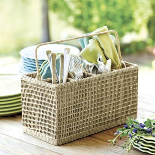 Seagrass Dinnerware Caddy | Ballard Designs