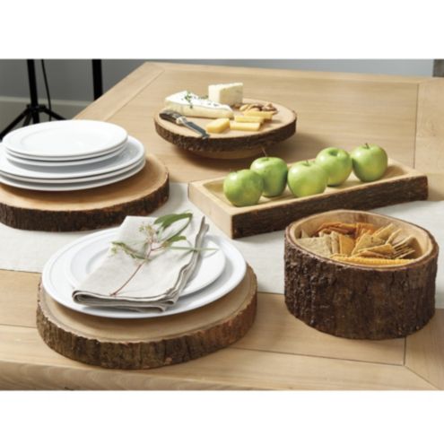 Wood Bark Rectangular Platter | Ballard Designs