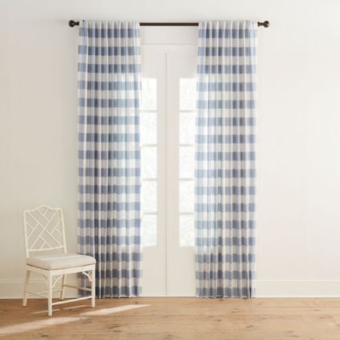 light grey buffalo plaid curtains