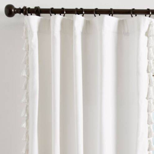 Tassel Trim Drapery Panel with Cotton Twill & Privacy Lining