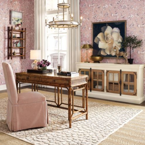 Hollis Ditsy Stripe Pillow Cover With Crisp White Cotton & Vertical Petal Stripes