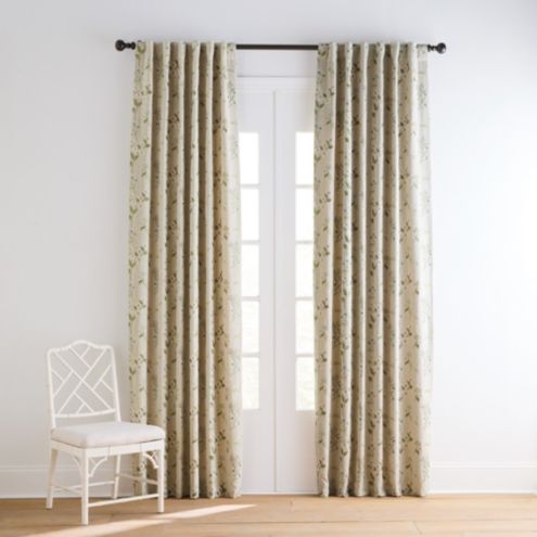 Aveline Botanical Floral Curtains Rod Pocket Linen Drapery Panel