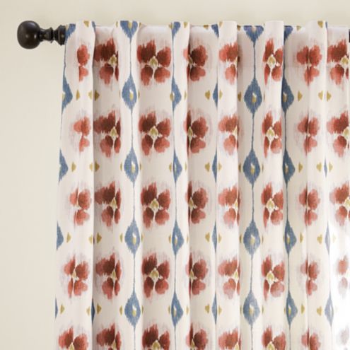 Cesta Floral Ikat Drapery Panel