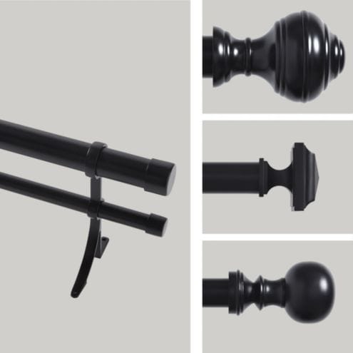 Double Rod Drapery Hardware - Black | Ballard Designs