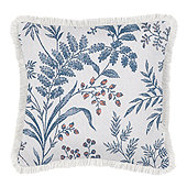 Fringed Outdoor Marielle Sapphire Throw Pillow