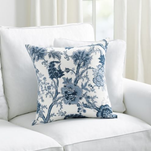 Decorative Pillows in Brooklyn Ocean Jacobean Floral Large Scale