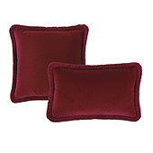Fringed Signature Velvet Pillow Cover - Select Colors
