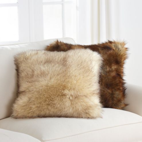 long faux fur pillow