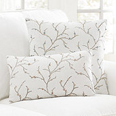 Cherry Blossom Embroidered Pillow