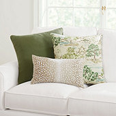 Layered Greens & Patterns 3-Piece Pillow Set