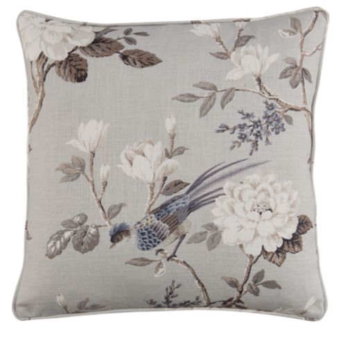 Etta Bird Botanical Floral Cotton Throw Pillow