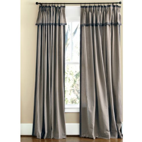 Check Window Panel with Valance and French Pleats | Ballard Designs