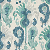Andros Ikat Blue Fabric by the Yard