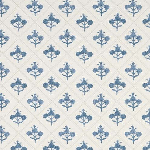 Borbela Indigo Floral Upholstery Fabric by the Yard