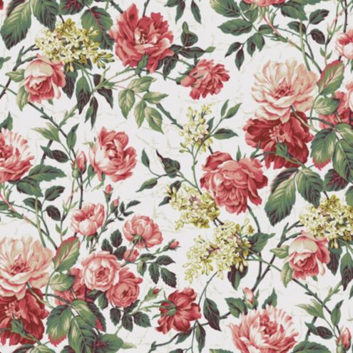 coral floral fabric