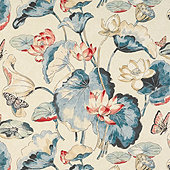 Nellie Floral Blue Fabric by the Yard