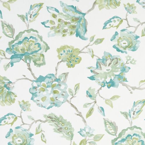 Blue and Green Floral Fabric