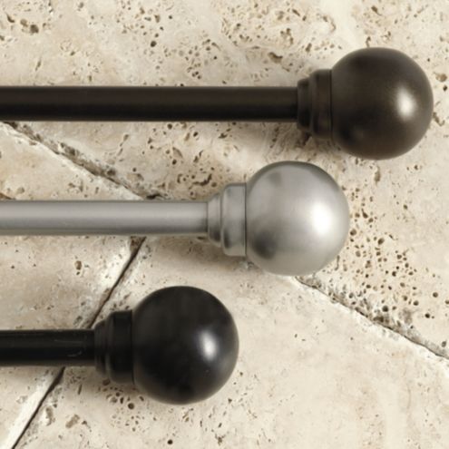 Ball Finial Outdoor Rod Set - Decorative Powder-coated Iron