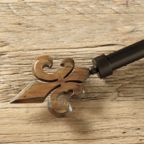 Fleur De Lis Carved Drapery Rods - 48 inch-88 inch | Ballard Designs