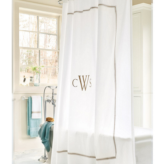 Amelie Embroidered Shower Curtain Gray Ballard Designs