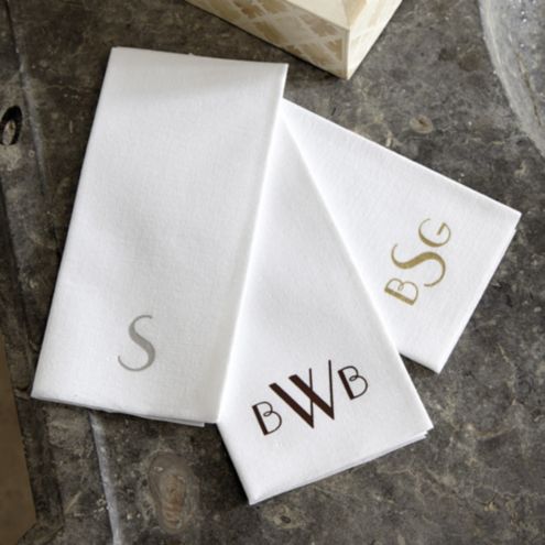 Linen Feel Disposable Monogrammed Guest Towels