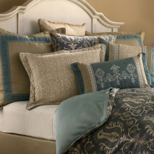 D'Orsay Shams - Ocean Blue Shams - Soft Cotton Shams - Embroidered ...