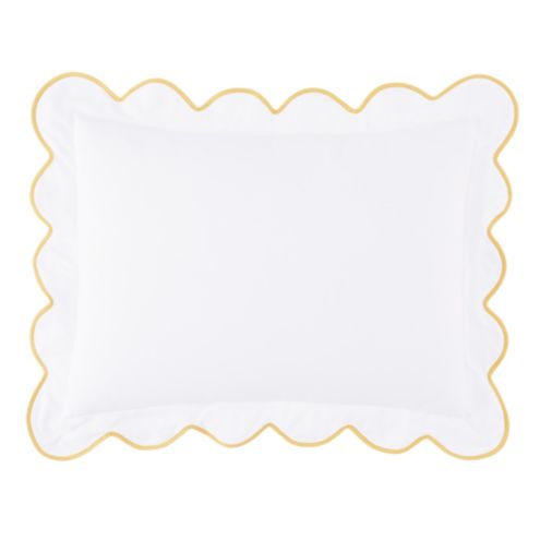 Emma Scalloped Sham Euro   White/Goldenrod