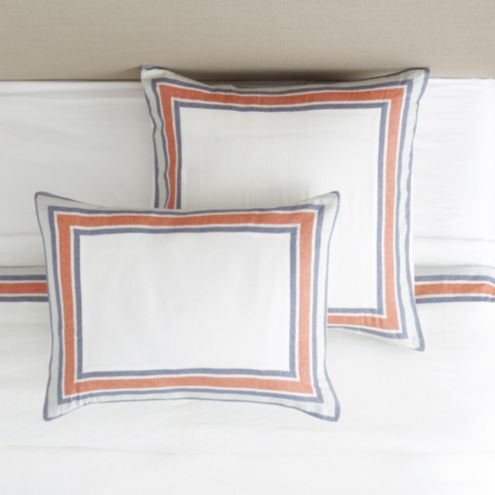 Saunders Striped Border Sham | Ballard Designs