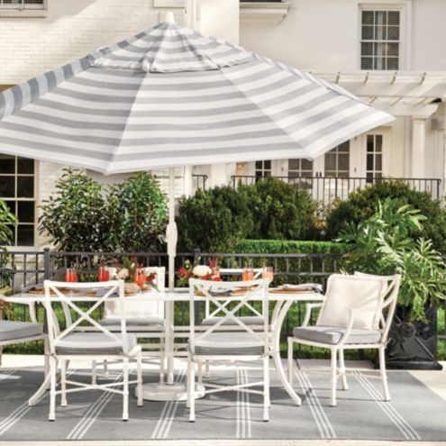 9 umbrella patio 9' Designer The smooth crank lift system allows for effortless opening and closing Ocean Parasol 9' Outdoor Round