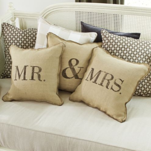 Mr Mrs Burlap Pillow Cover Ballard Designs Ballard Designs