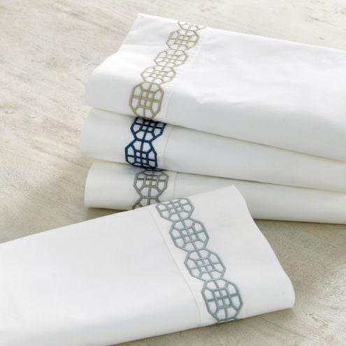 Nottingham Embroidered Percale Sheet 