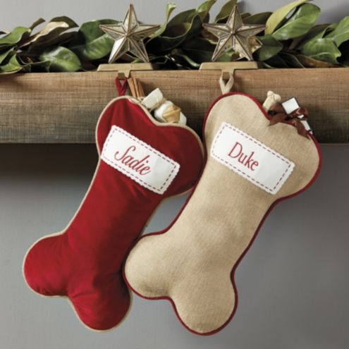 Give a dog a bone wool felt Christmas stocking – Santosha Home