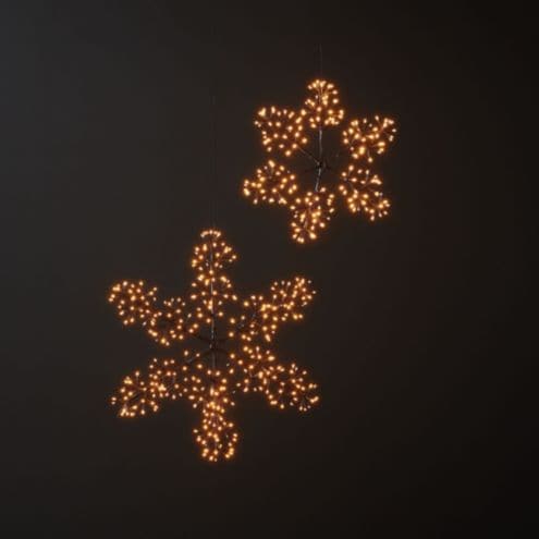 LED Flashing Metal Snowflake with Warm White Glow & Flashing Light Options