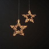 LED Hanging MetaI Star Wreath