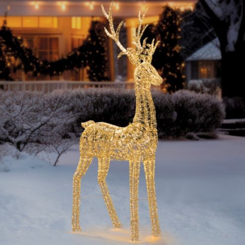 Gold Foil Micro LED Outdoor Reindeer - 11'