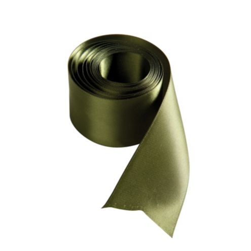 Double satin olive green ribbon (20.08.23) - Art From Italy