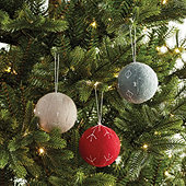 Felt Ball Ornaments - Assorted Set of 3