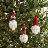 Gnome Hat Ornaments - Assorted Set of 3
