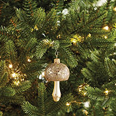 Glitter Mushroom Cap Ornaments - Set of 4