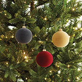 Velvet Ball Ornaments - Set of 4
