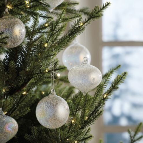 Glass Bubble Ornaments   Set of 2