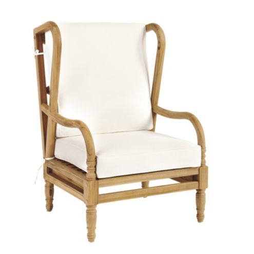 Ceylon Teak Wingback Occasional Chair With Cushions Ballard