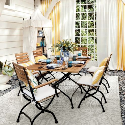 Giardino Teak Dining Table with Iron Frame & Weather Resistant Slats