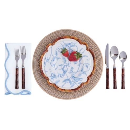 June de Chrme アトリエジュンコ監修 アギーレAシリーズパン皿 Jacqueline Bamboo Melamine Dinner Plates Set for 4 with