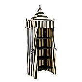 Positano Towel Cabana - Canopy Stripe Black/Sand Sunbrella