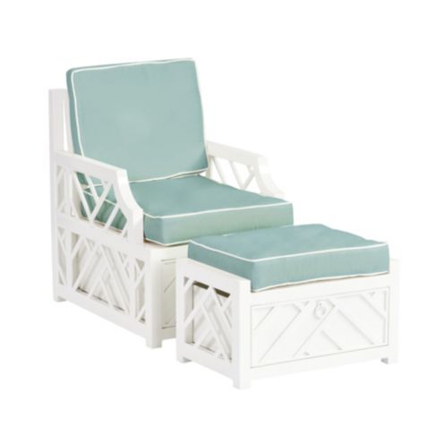 Miles Redd Bermuda Lounge Chair & Ottoman 3-Piece Replacement  Cushion Set