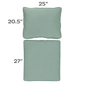 Replacement Seat and Back Cushion Cover with Zipper 25x47.5 - Select Colors