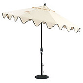 Bunny Williams Mughal Arch Umbrella Replacement Canopy - Canvas Navy with Sand Trim